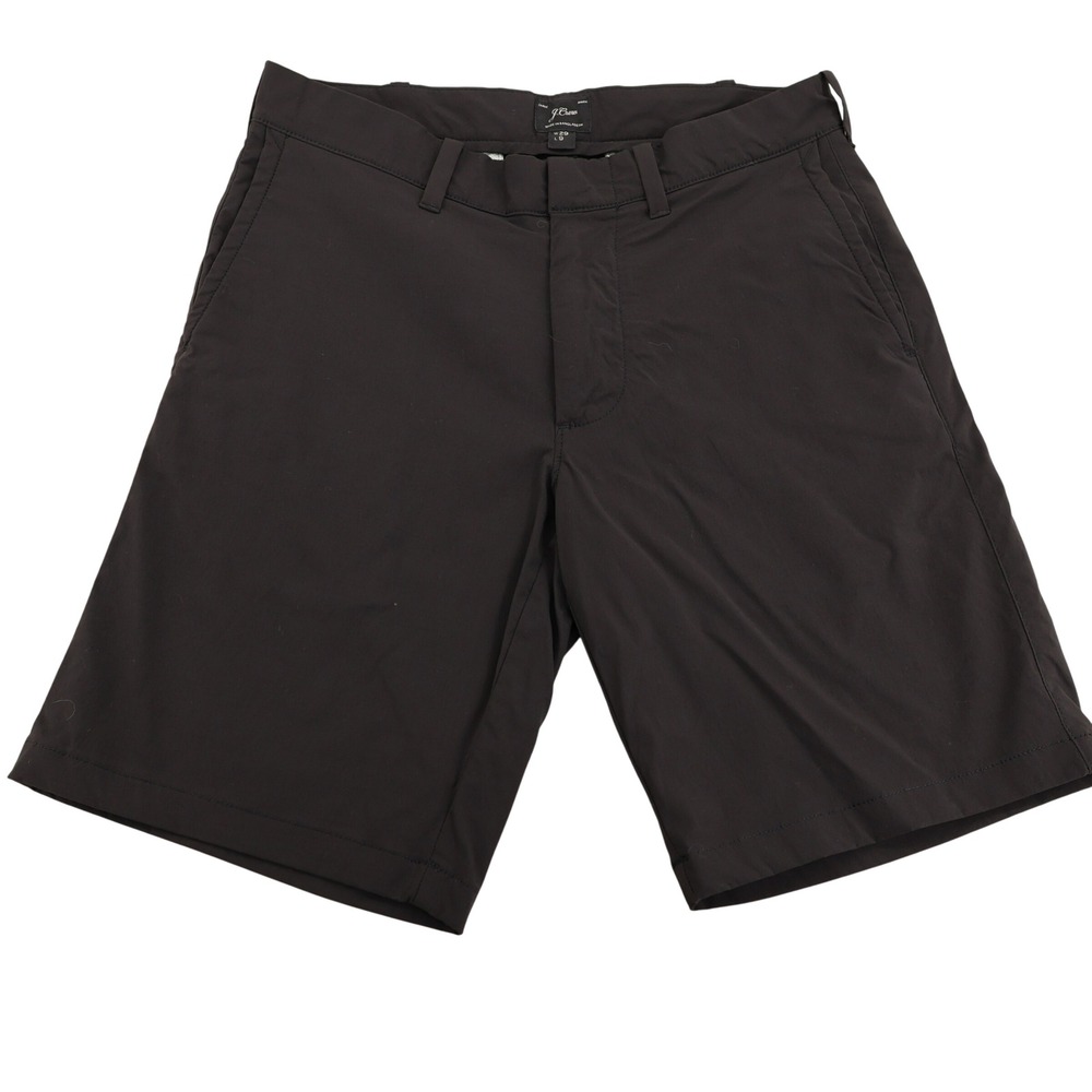J.Crew Mens Black Tech Shorts W29 L9 Zippered Pockets Lightweight Performance